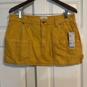Urban Outfitters Mustard Yellow Mini Cargo Skirt